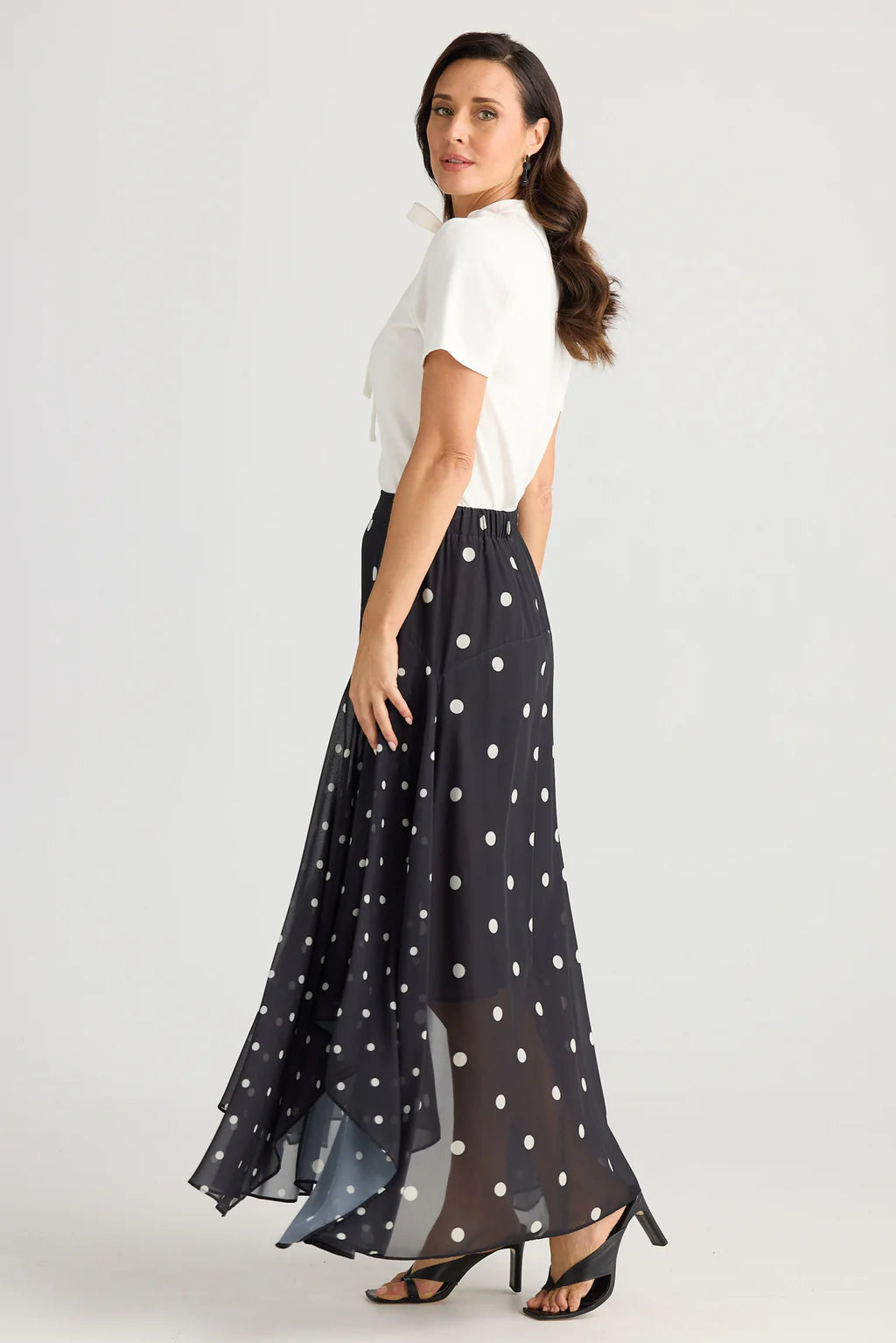 Brave and True, Bella Skirt Black with white spots