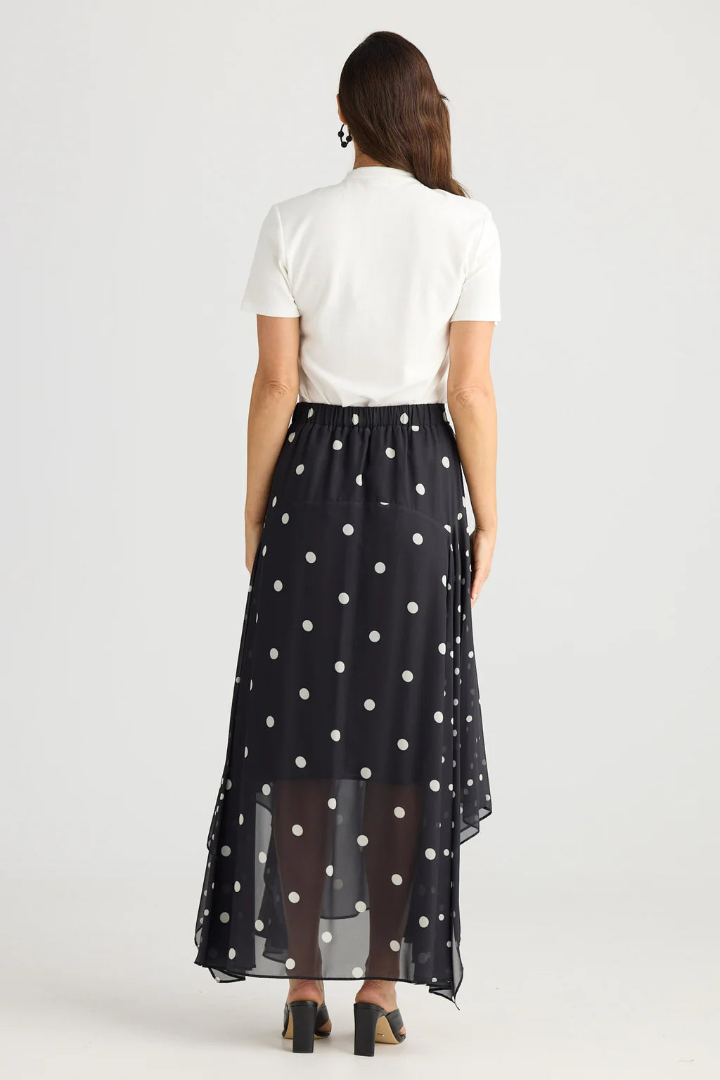 Brave and True, Bella Skirt Black with white spots