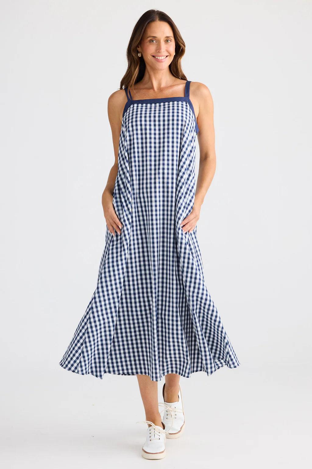 Brave and True, Erica Dress Navy Gingham