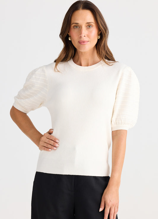Brave and True, Bowie Knit Off White