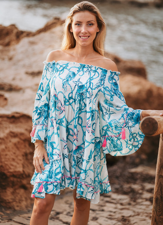 Isla Bonita, Short Dress Teal