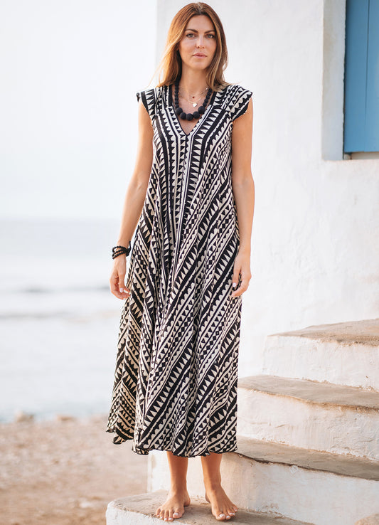 Isla Bonita, Long Dress black/beige