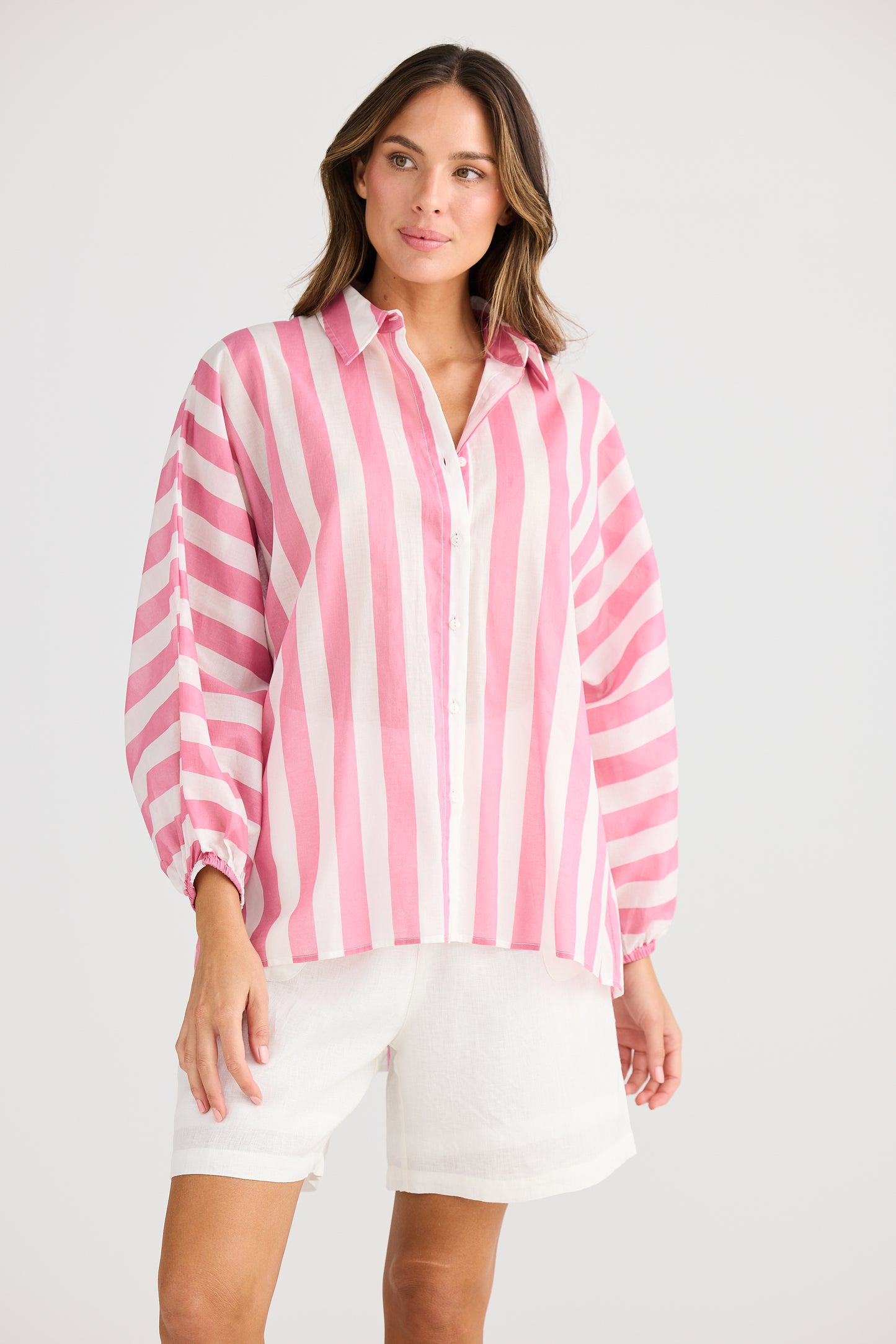 Holiday, Cliffside Shirt PINK STRIPE