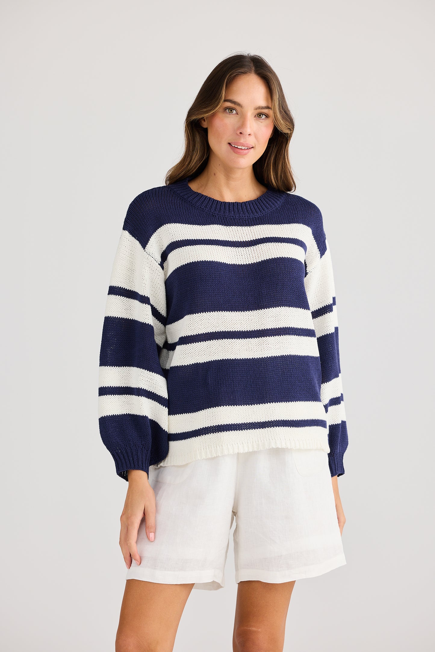 Holiday, Sandwood Knit Navy stripe