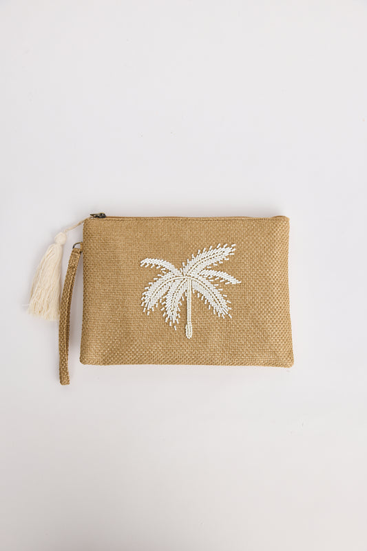 Holiday, Disco Palm Clutch Natural
