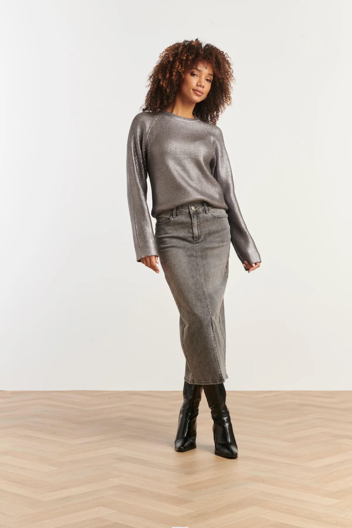 Smashed Lemon, Knit top SILVER