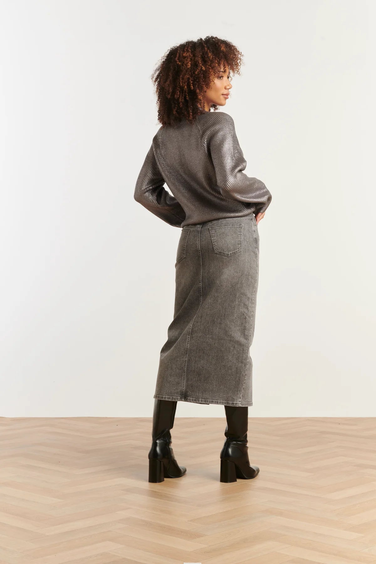 Smashed Lemon, Knit top SILVER