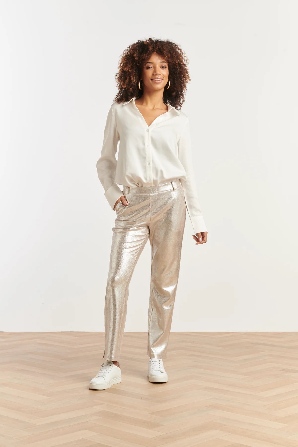 Smashed Lemon, SHINY METALLIC PANTS | SILVER 25600