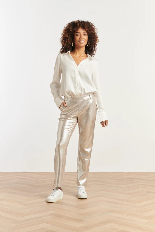 Smashed Lemon, SHINY METALLIC PANTS | SILVER 25600