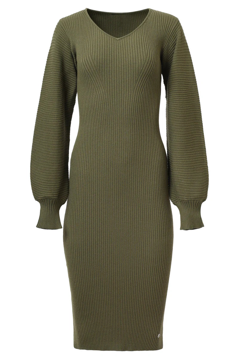 Smashed Lemon,  LUREX KNITTED MIDI DRESS | ARMY 25520