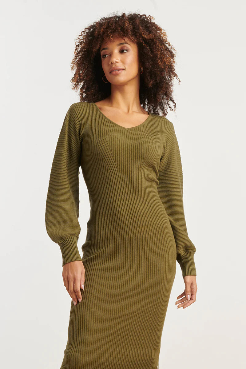 Smashed Lemon,  LUREX KNITTED MIDI DRESS | ARMY 25520