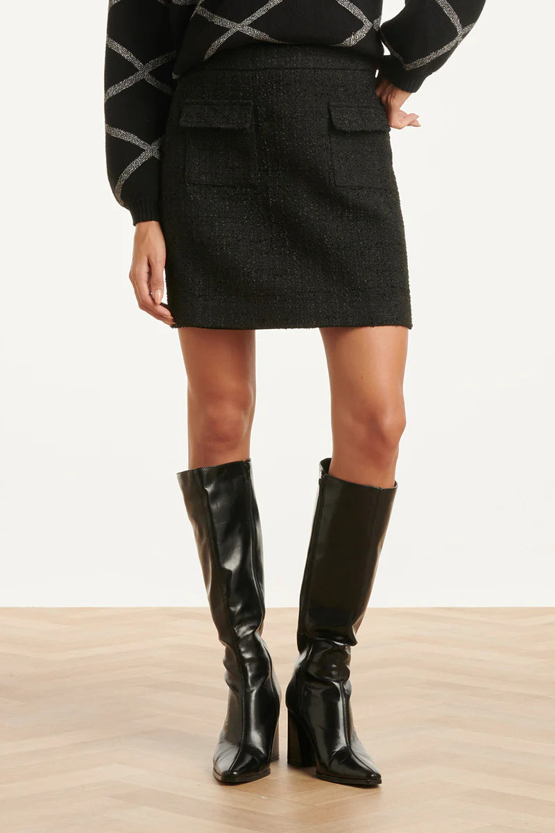 Smashed Lemon,  BLACK TWEED SKIRT | BLACK 25610