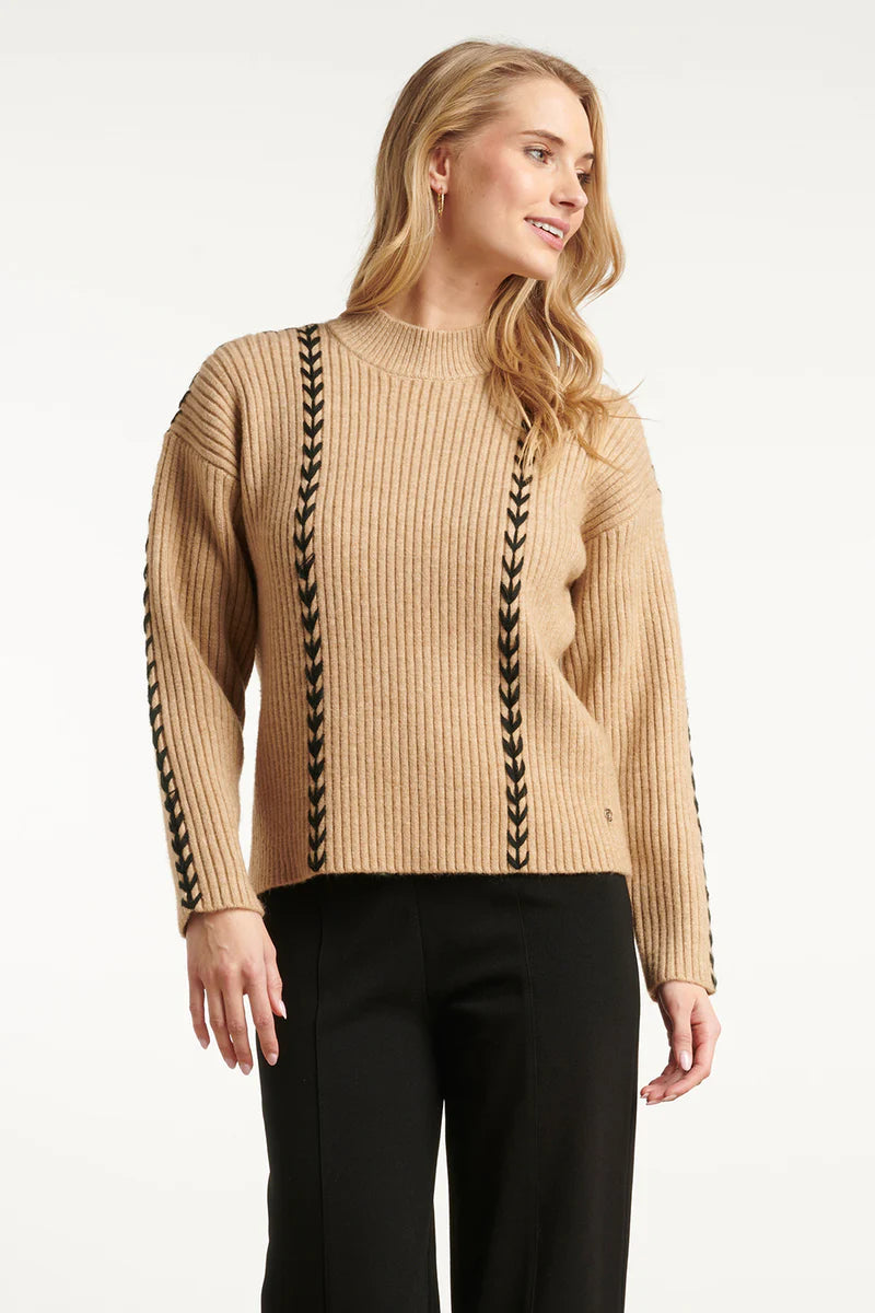 Smashed Lemon, KNIT TOP | CAMEL - BLACK 25518