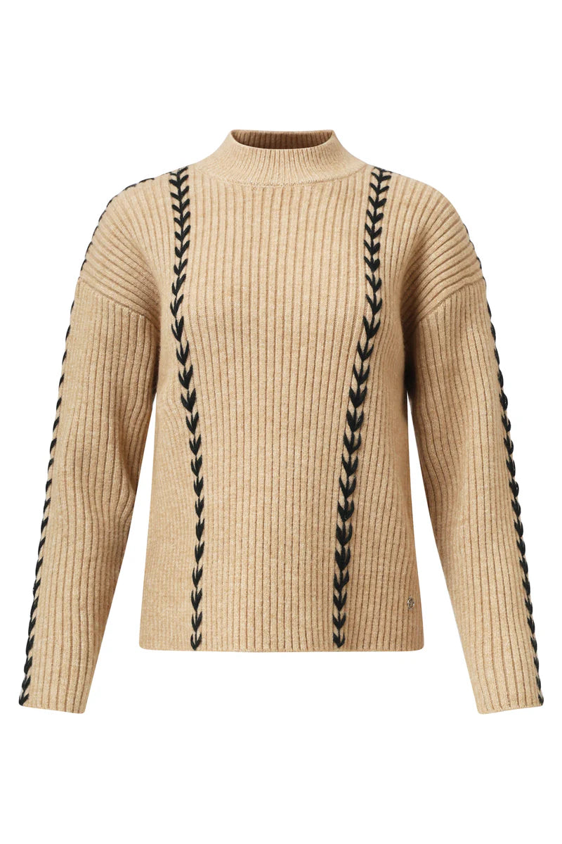 Smashed Lemon, KNIT TOP | CAMEL - BLACK 25518