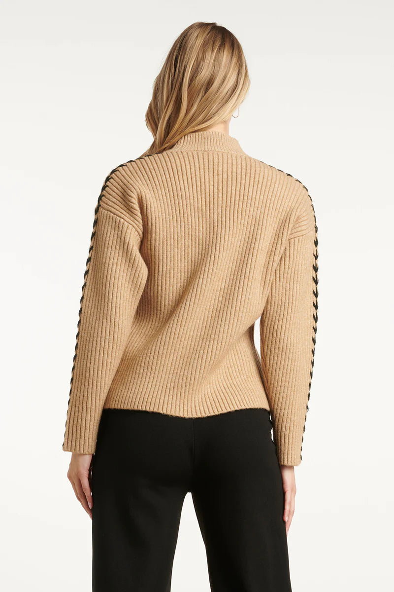 Smashed Lemon, KNIT TOP | CAMEL - BLACK 25518