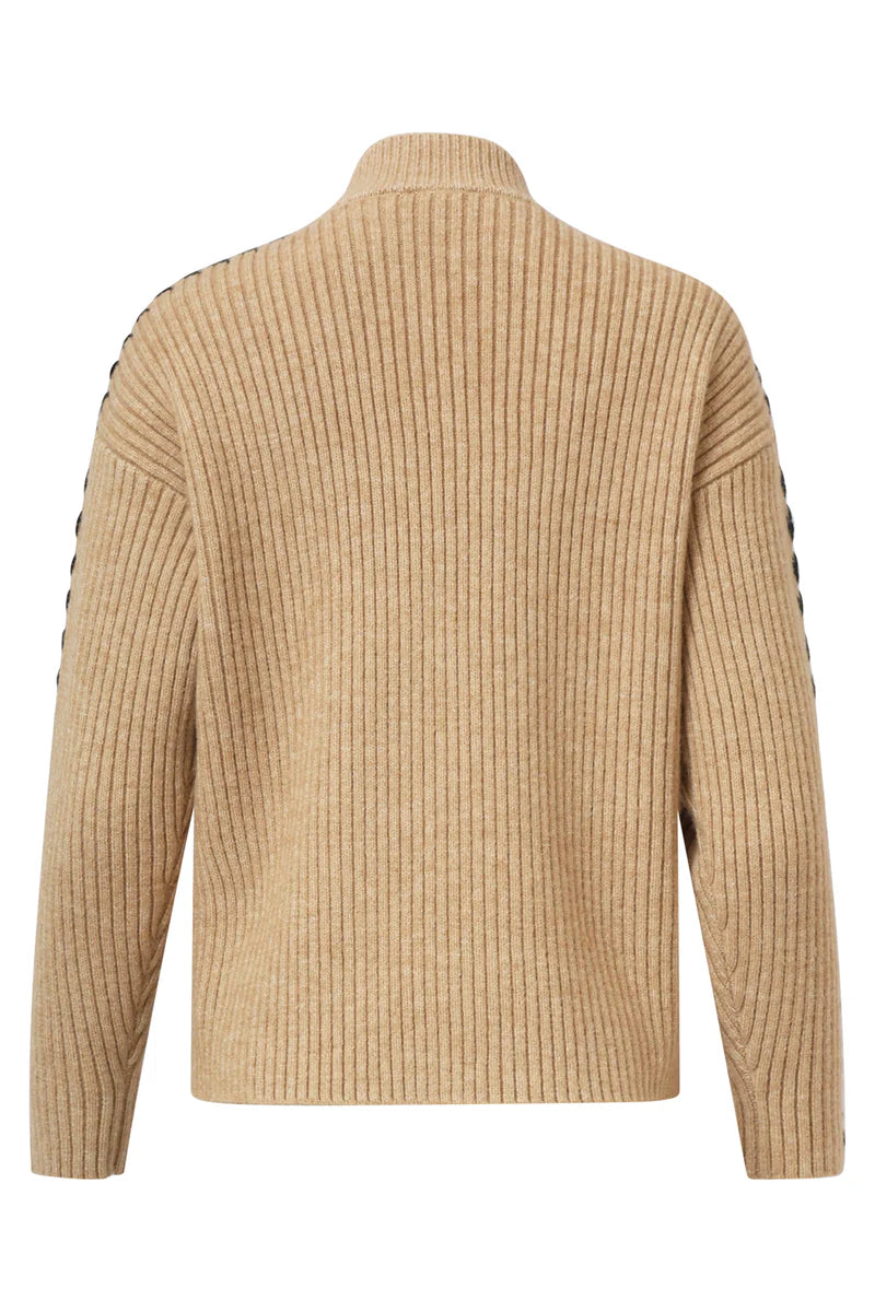 Smashed Lemon, KNIT TOP | CAMEL - BLACK 25518