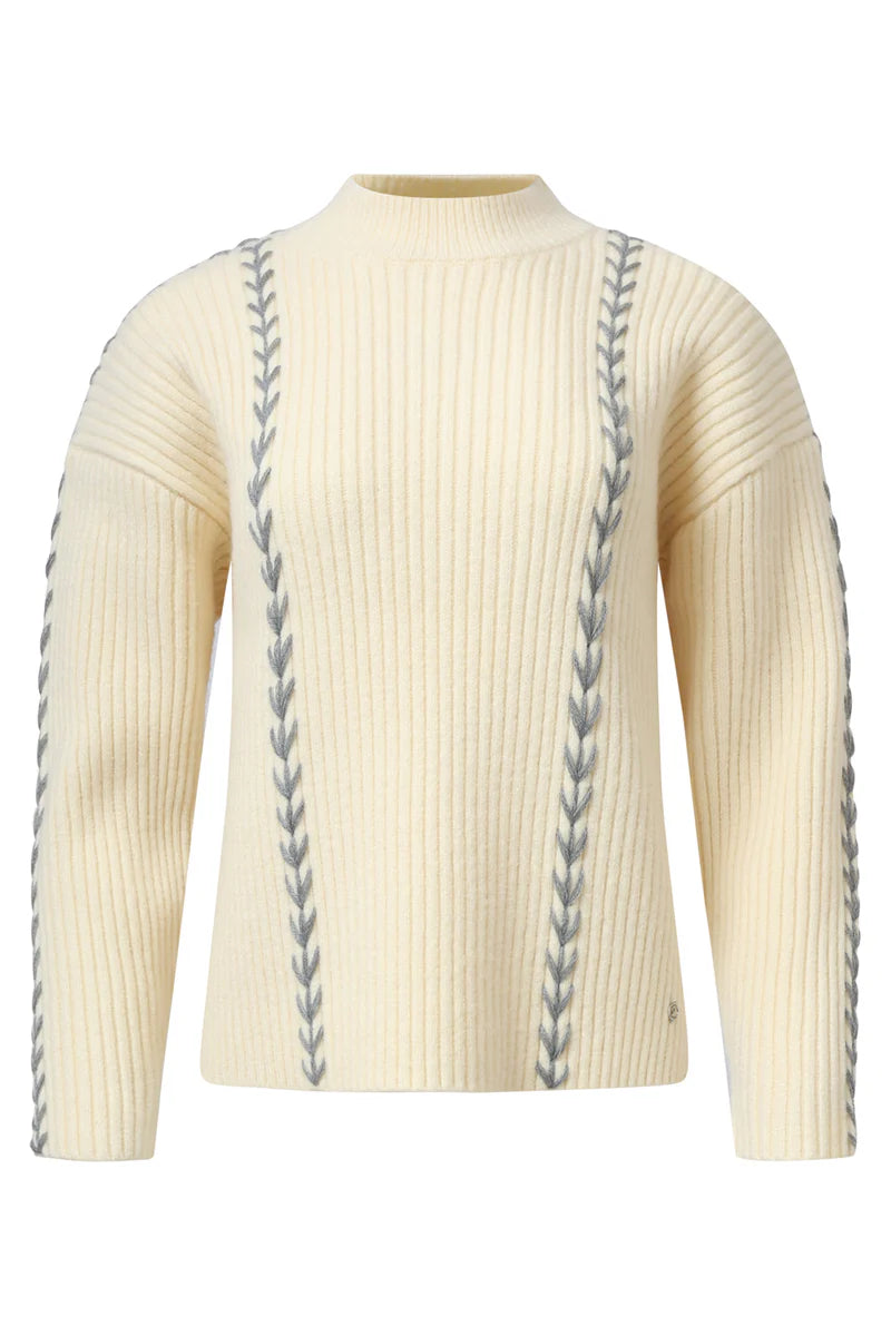 Smashed Lemon, KNIT TOP | OFF WHITE - GREY 25518