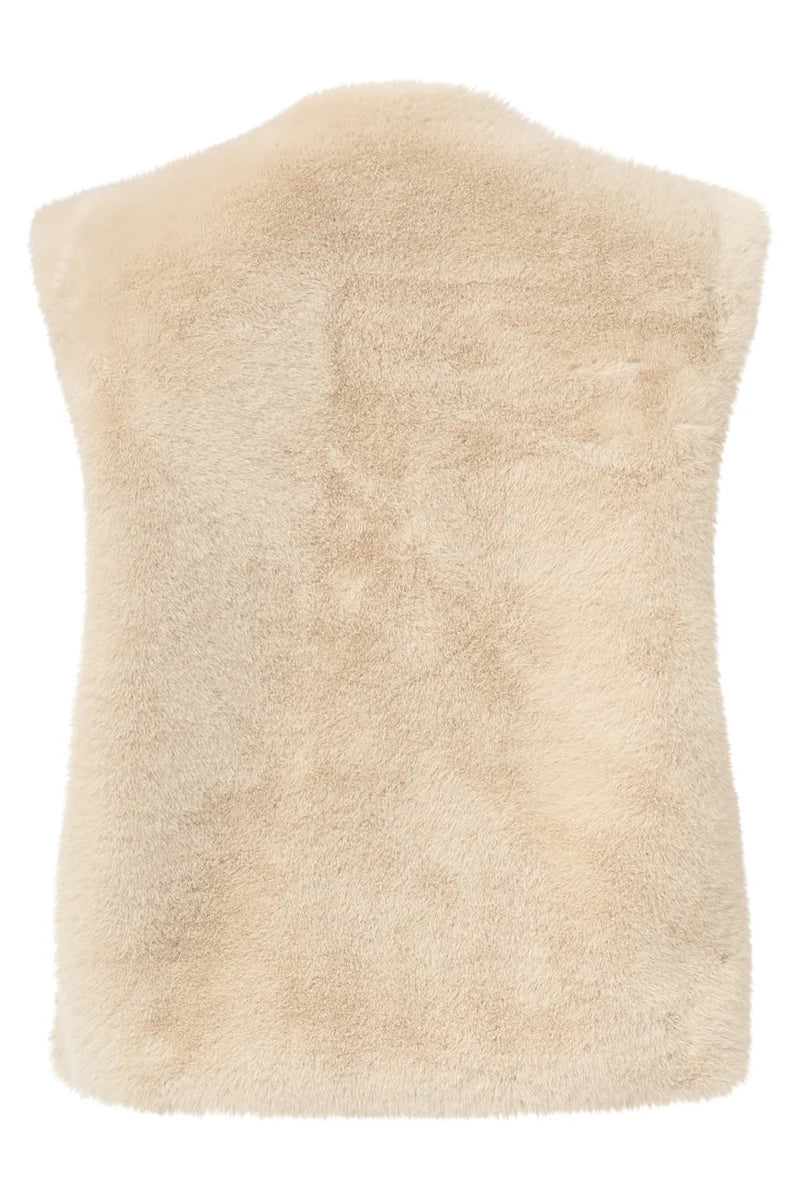 Smashed Lemon,  FAUX FUR GILET IN SAND | SAND 25556