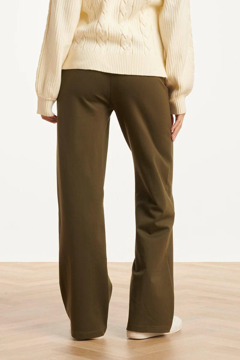 Smashed Lemon, STRETCH WIDE LEG PANTS | ARMY 25636