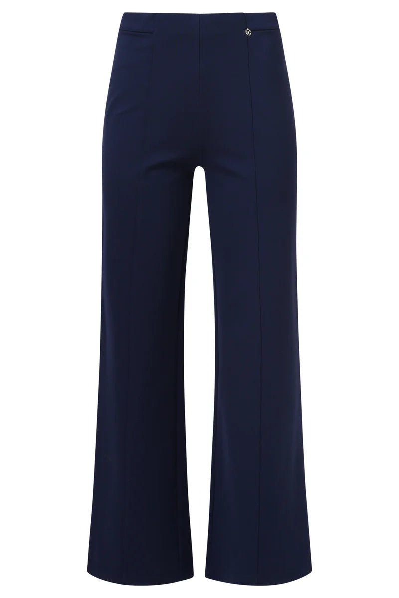 Smashed Lemon, STRETCH  WIDE LEG PANTS | NAVY 25635
