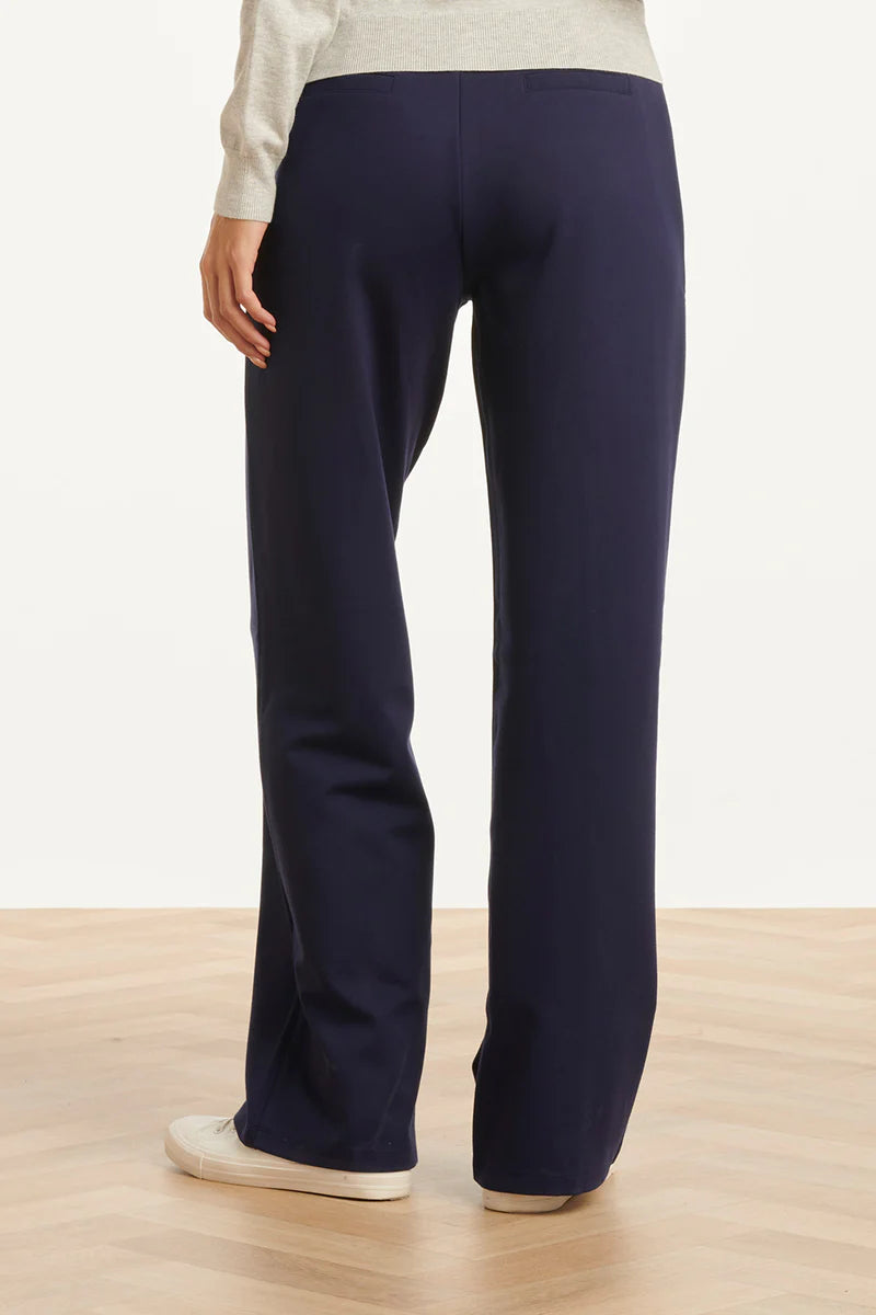 Smashed Lemon, STRETCH  WIDE LEG PANTS | NAVY 25635