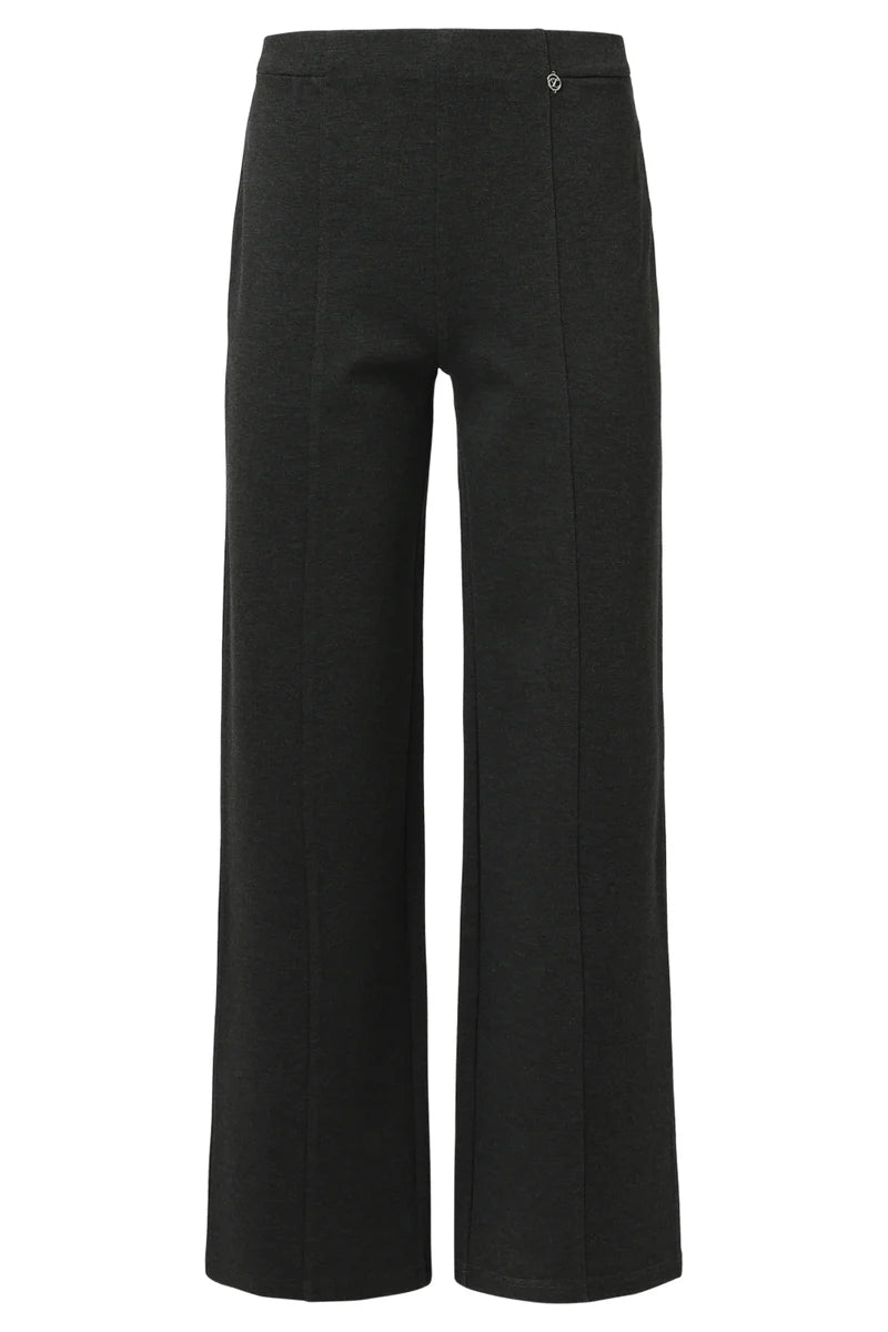Smashed Lemon, STRETCH CHARCOAL WIDE LEG PANTS  25635