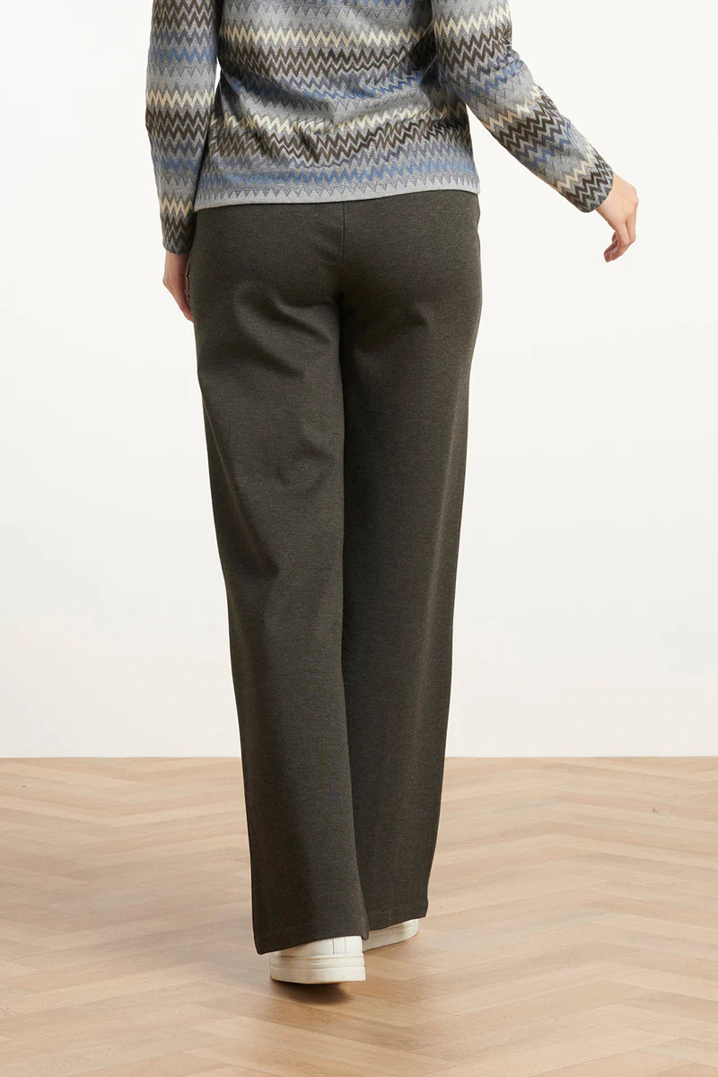 Smashed Lemon, STRETCH CHARCOAL WIDE LEG PANTS  25635
