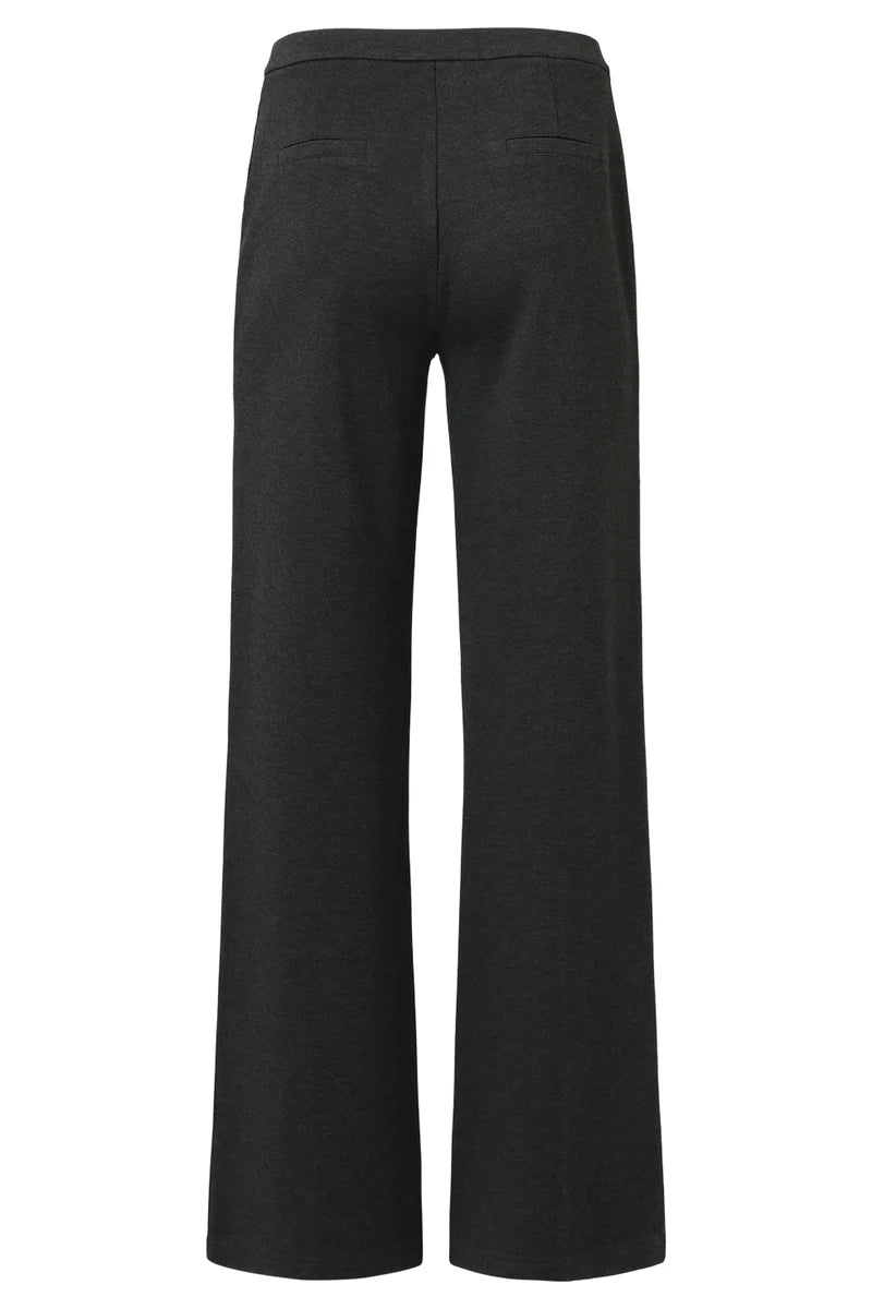 Smashed Lemon, STRETCH CHARCOAL WIDE LEG PANTS  25635