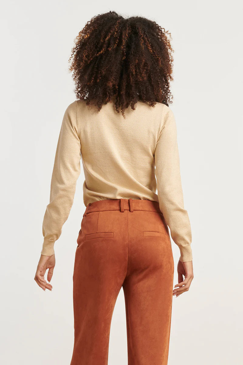 Smashed Lemon, WOMEN'S KNITTED TOP WITH LUREX | SAND 25505