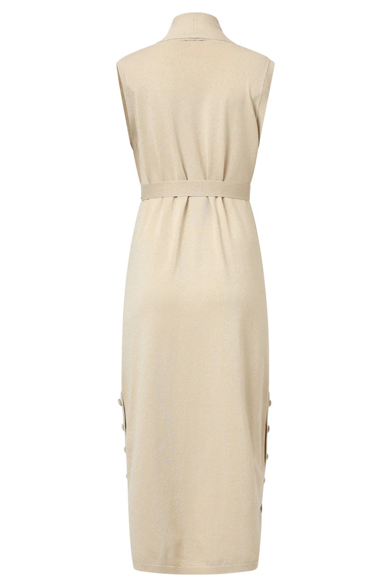 Smashed Lemon, Knit Gilet with Lurex / Sand - Gold