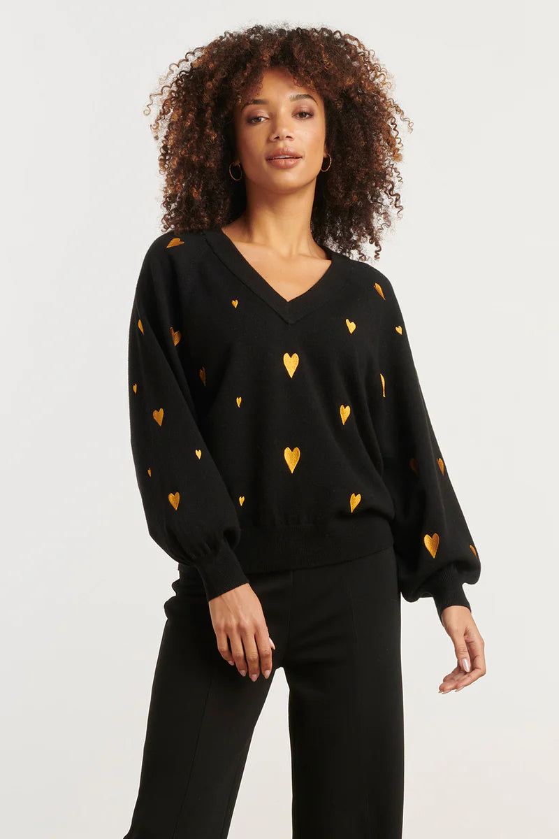 Smashed Lemon, KNIT TOP BLACK WITH GOLD | BLACK - GOLD 25532