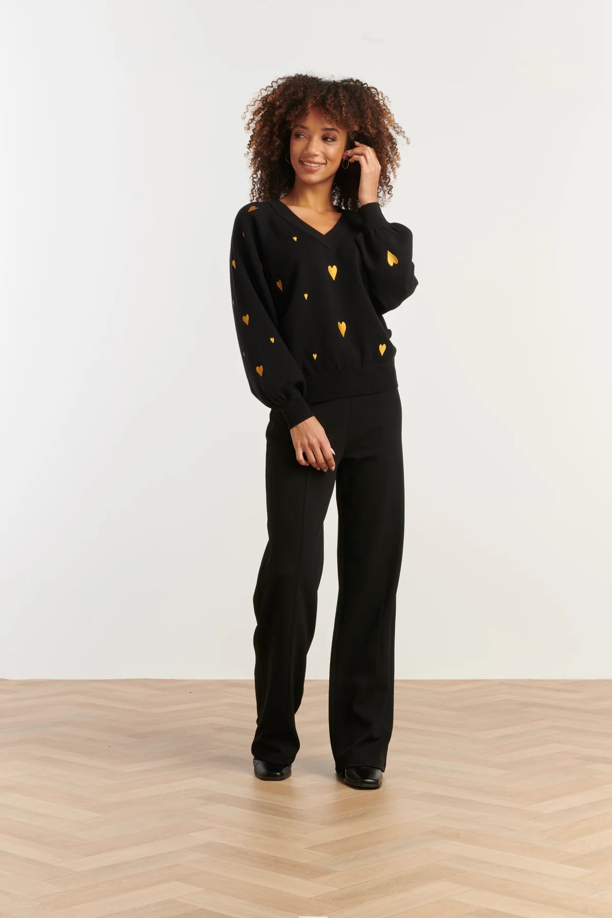 Smashed Lemon, KNIT TOP BLACK WITH GOLD | BLACK - GOLD 25532