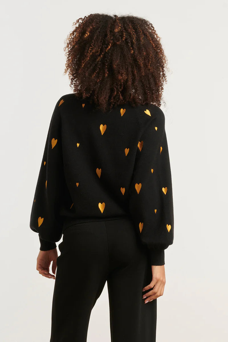 Smashed Lemon, KNIT TOP BLACK WITH GOLD | BLACK - GOLD 25532