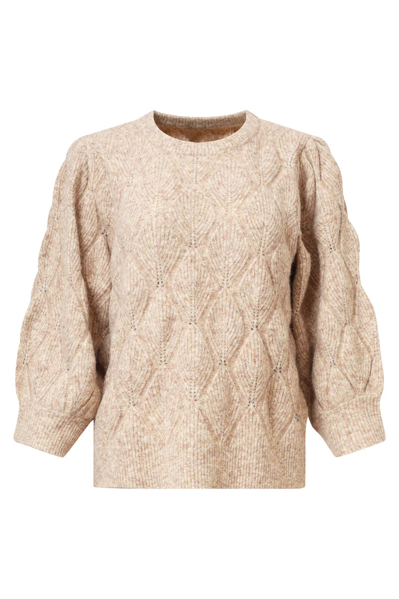 Smashed Lemon, KNITTED LOOSE-FITTING SWEATER | CAMEL 25500
