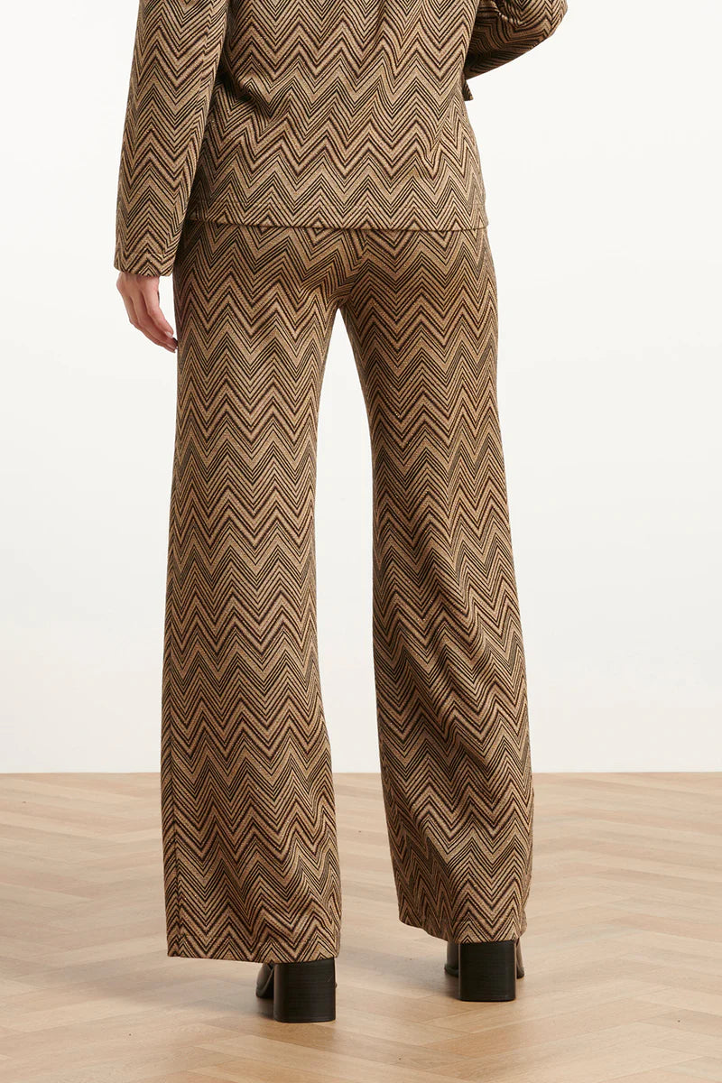 Smashed Lemon,  SAND AND GOLD ZIGZAG PRINT PANTS | SAND - GOLD 25715