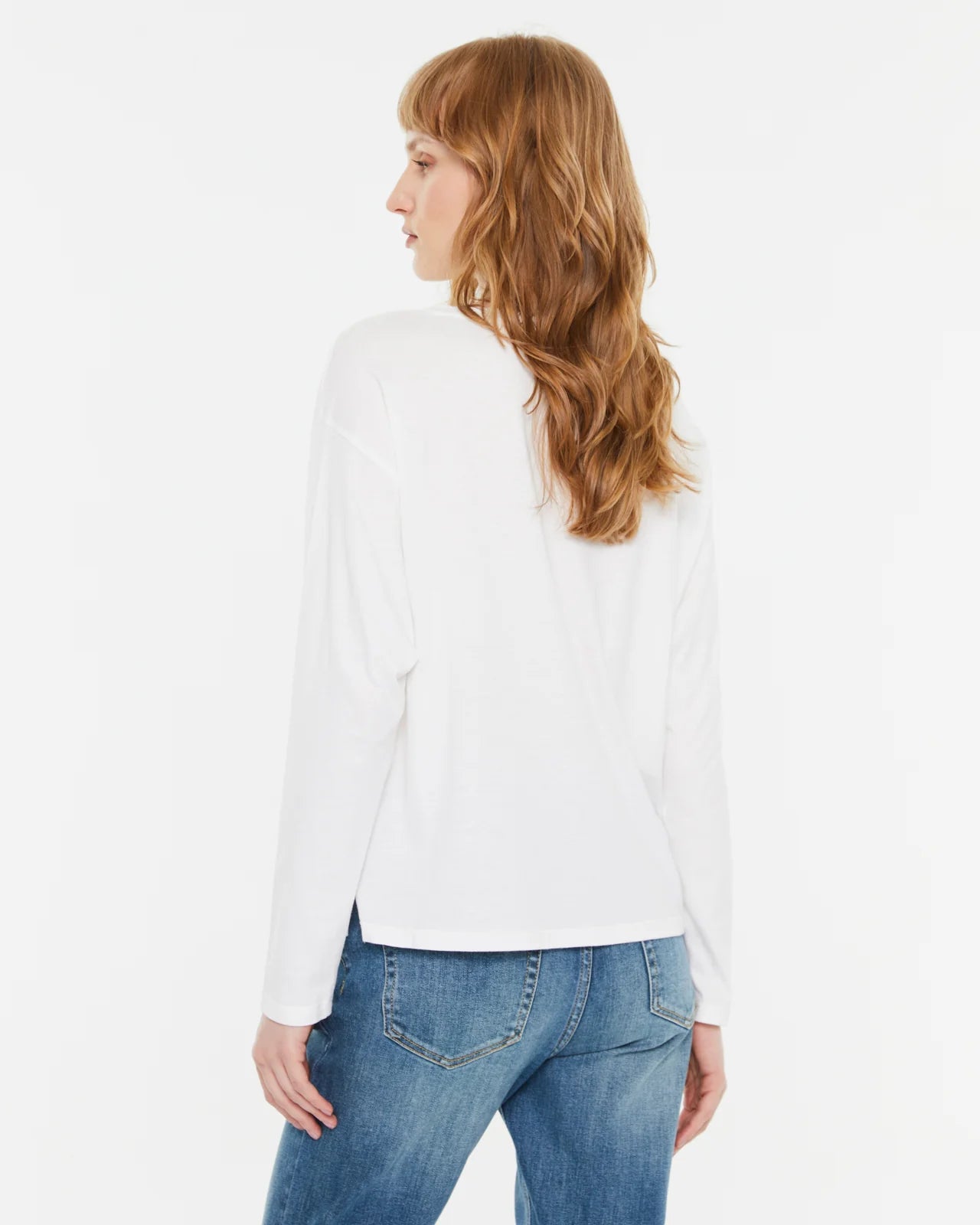 Andam, long-sleeved front print t-shirt WHITE 9672