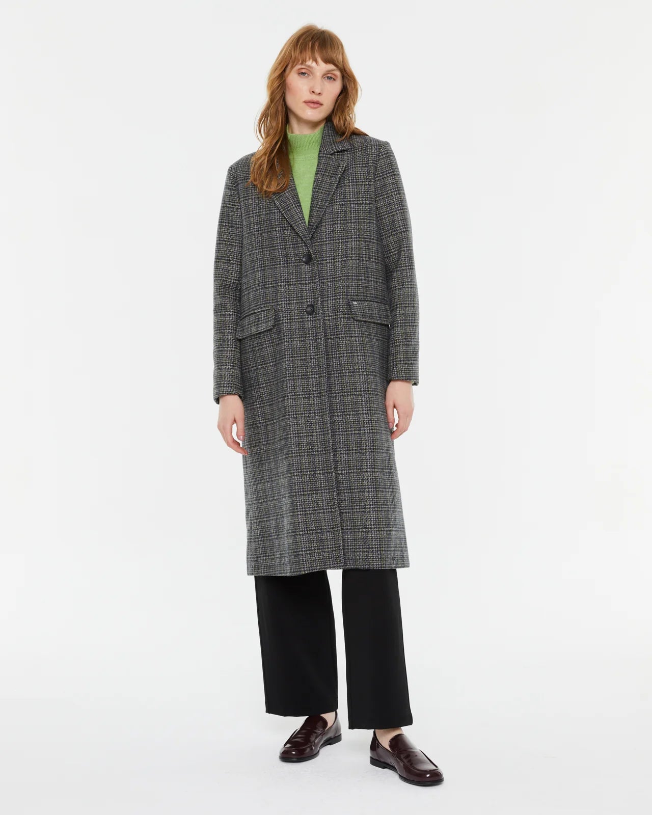 Andam, long plaid coat 7610