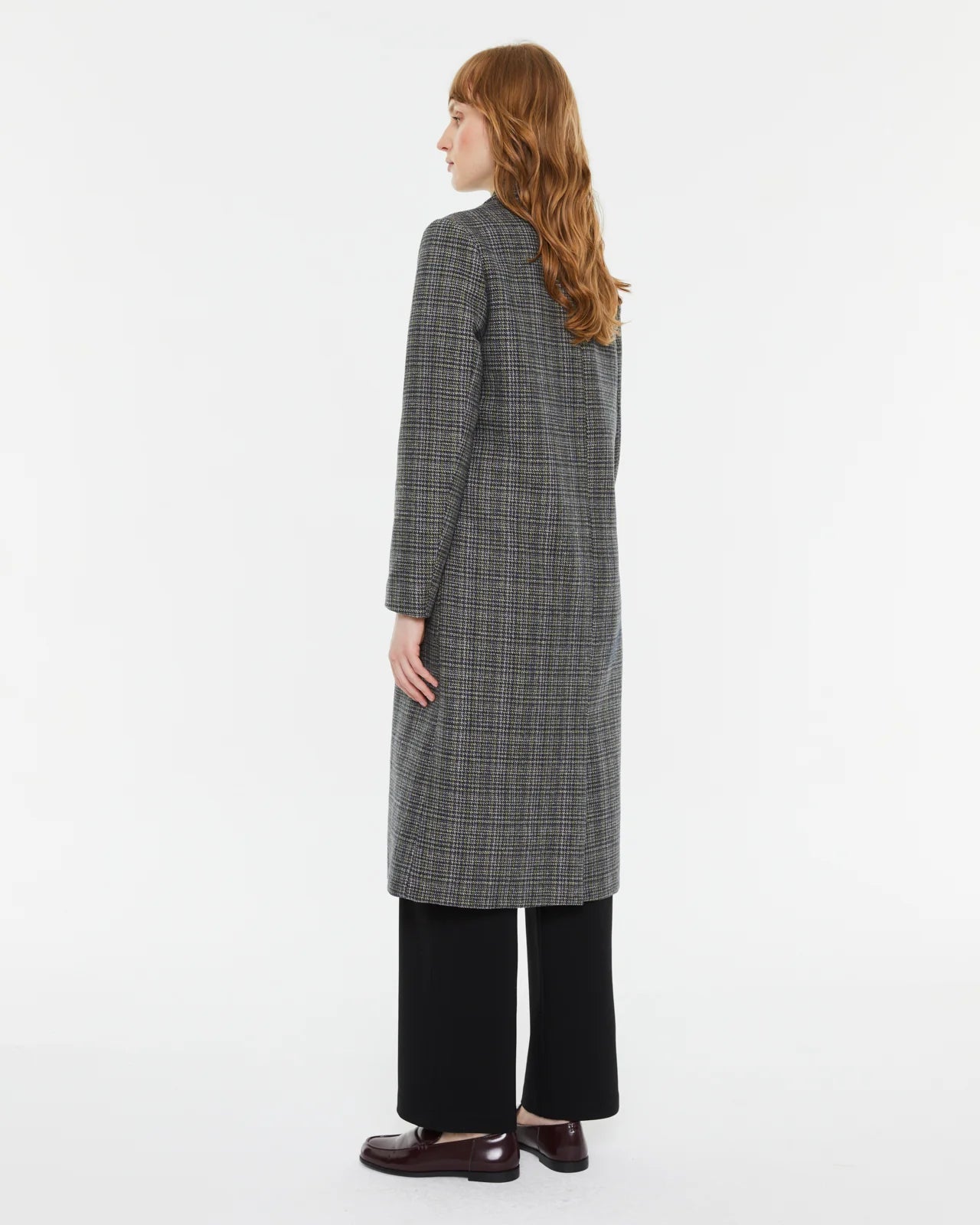 Andam, long plaid coat 7610