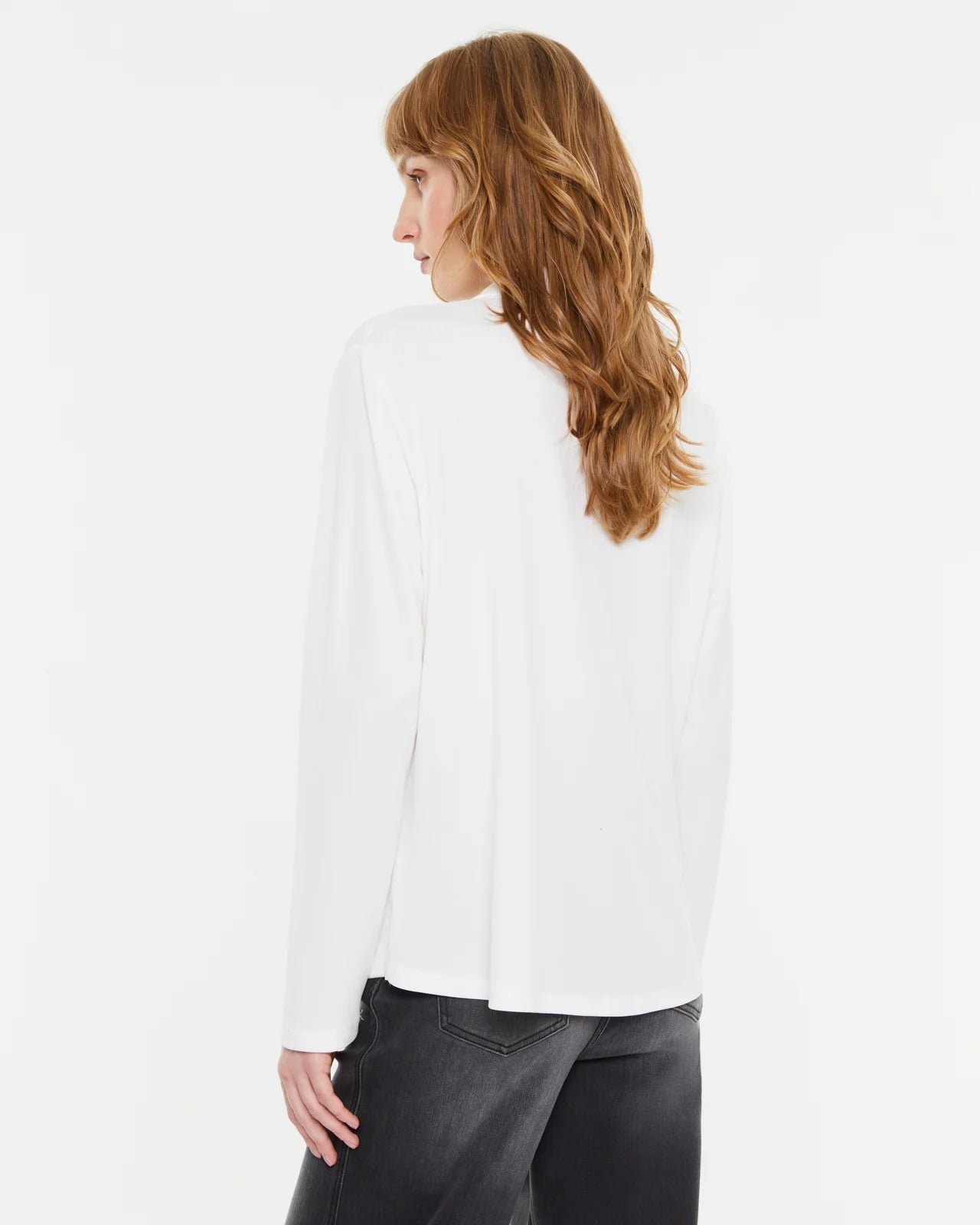 Andam, plain knit shirt WHITE 9676