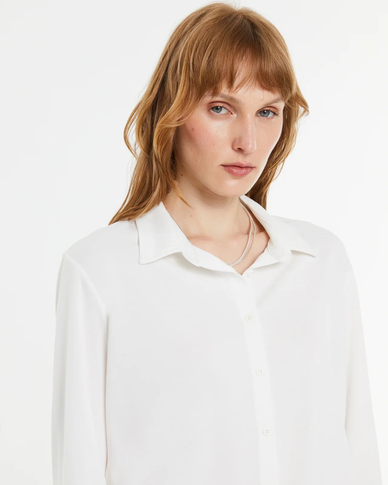Andam, plain knit shirt WHITE 9676
