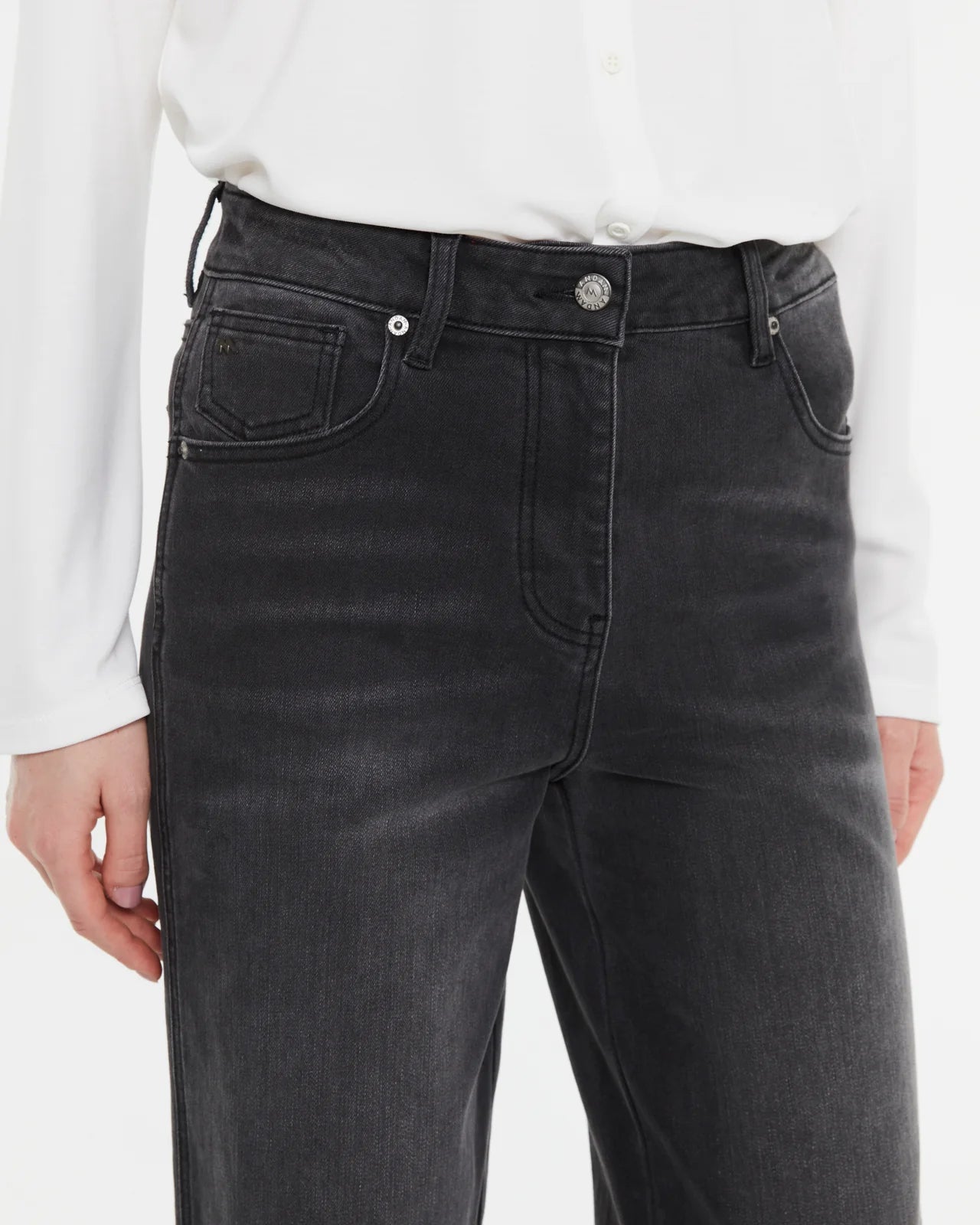 Andam, high-waisted wide-leg jeans BLACK 4240