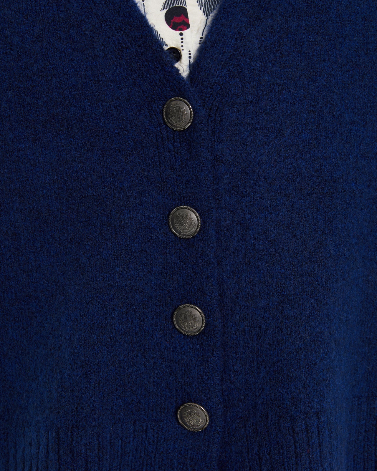 Andam,  plain knit cardigan with a V-neckline BLUE 6102