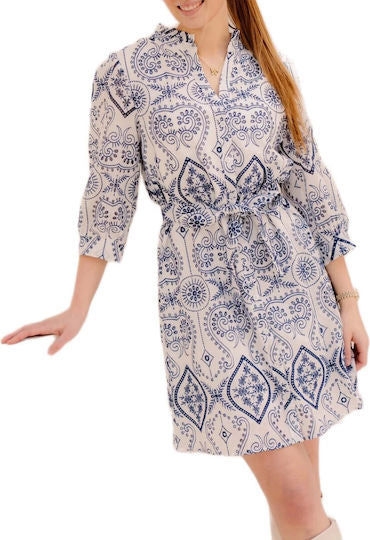 Smashed Lemon, Dress White Navy 26132