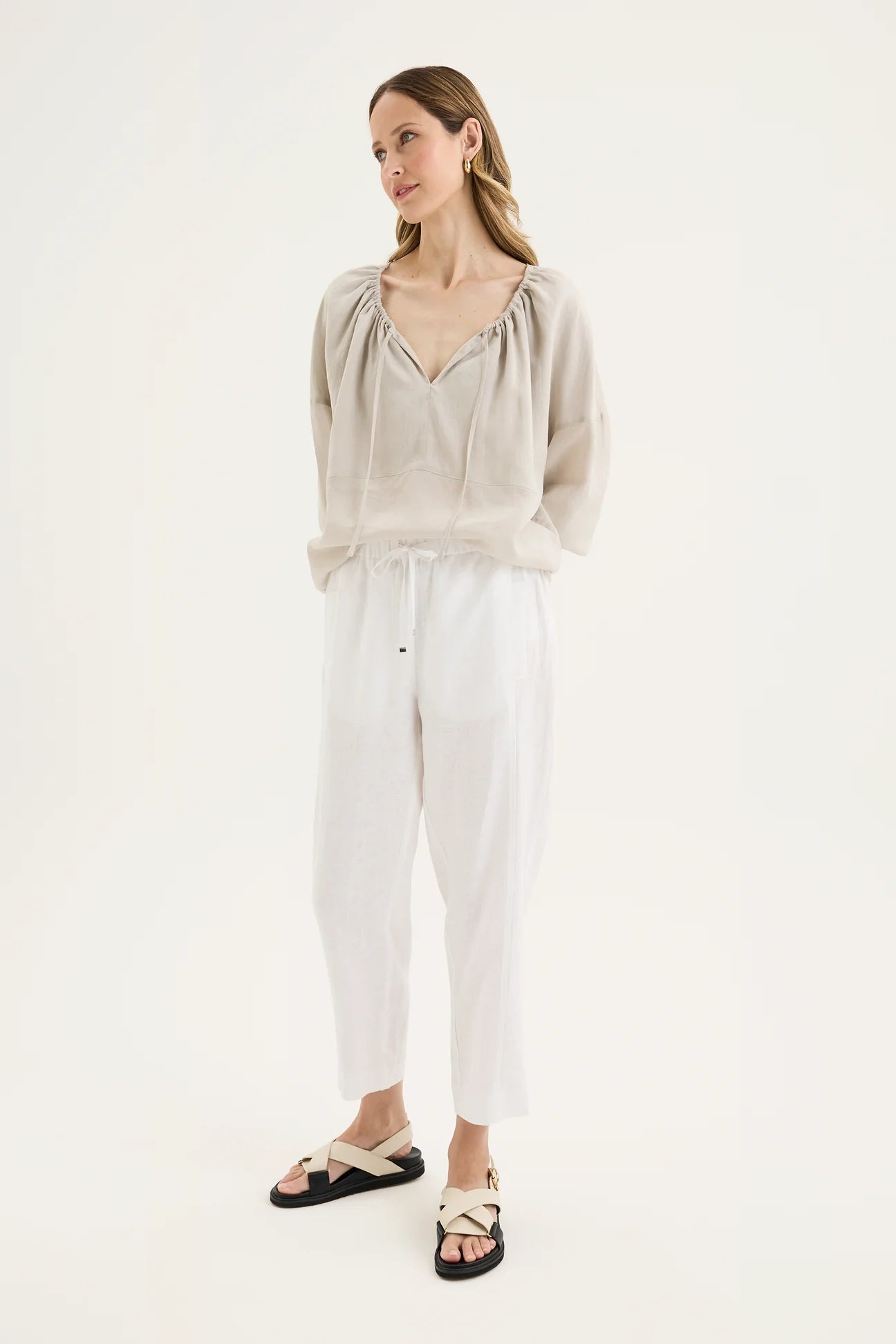 Yarra Trail, Tirari Slim Pant WHITE