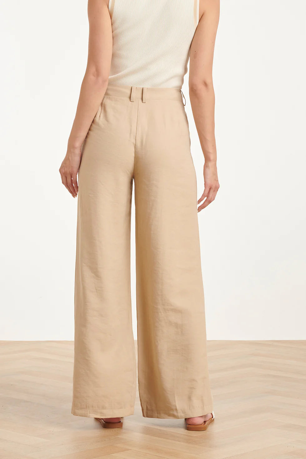 Smashed Lemon, COMFORTABLE WIDE LEG TROUSERS | DARK SAND 26086