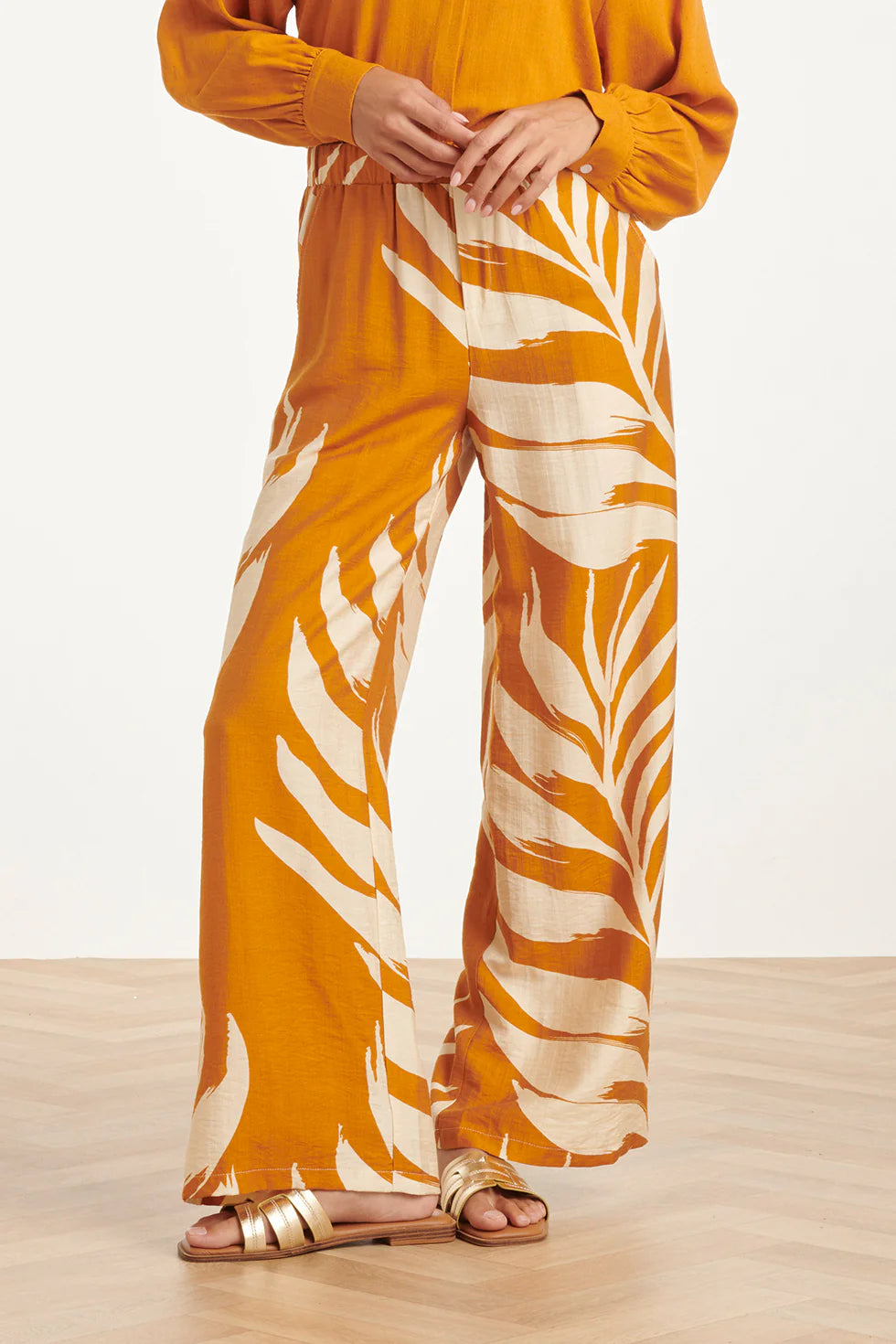 Smashed Lemon, WIDE LEG PANTS MUSTARD - OFF WHITE 26037