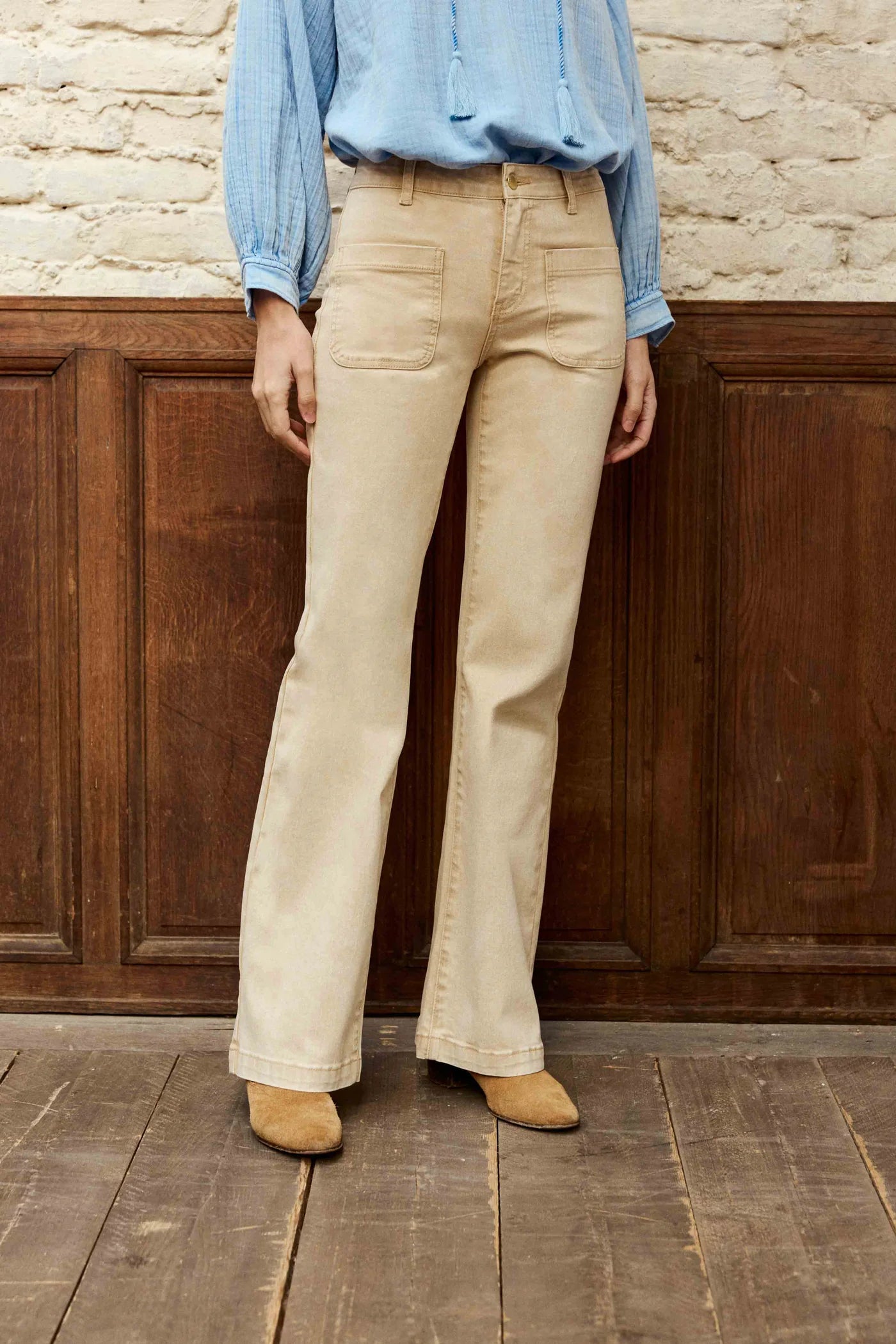 LPE, Sonny - Flare jeans Beige