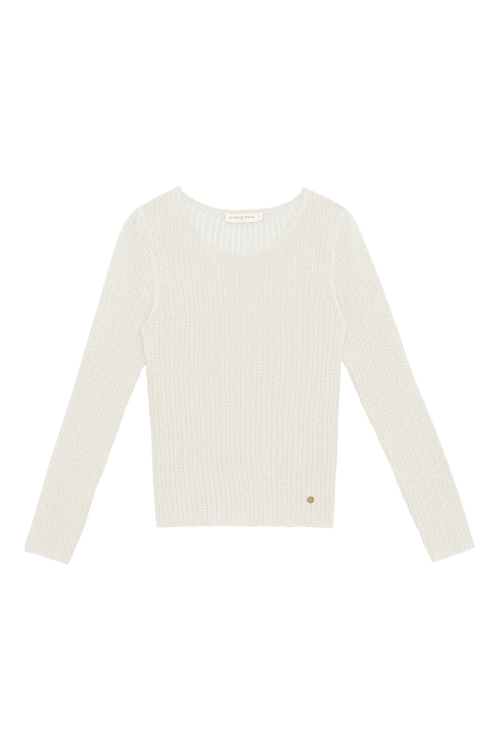 LPE, Malta - Fitted knit top Ecru