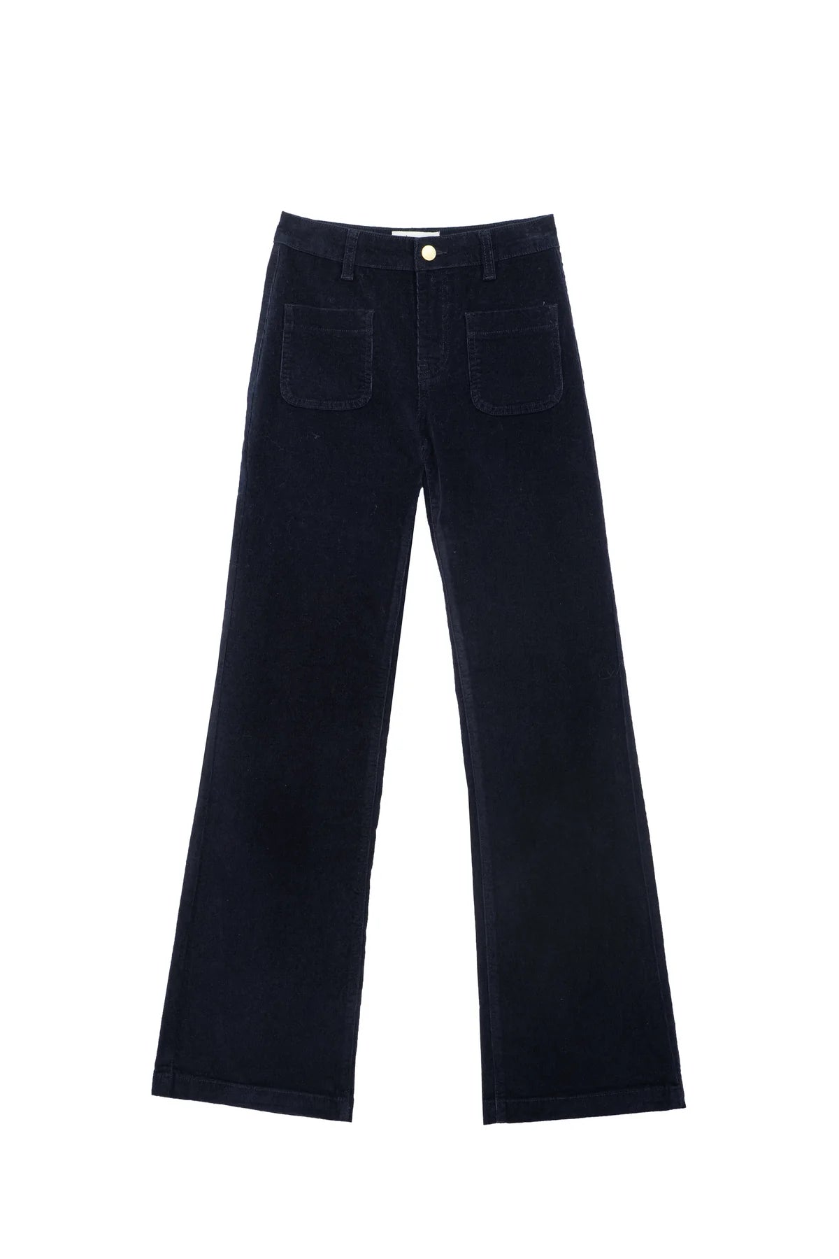 LPE, Sonny Velvet Pants - Flare Pants NAVY