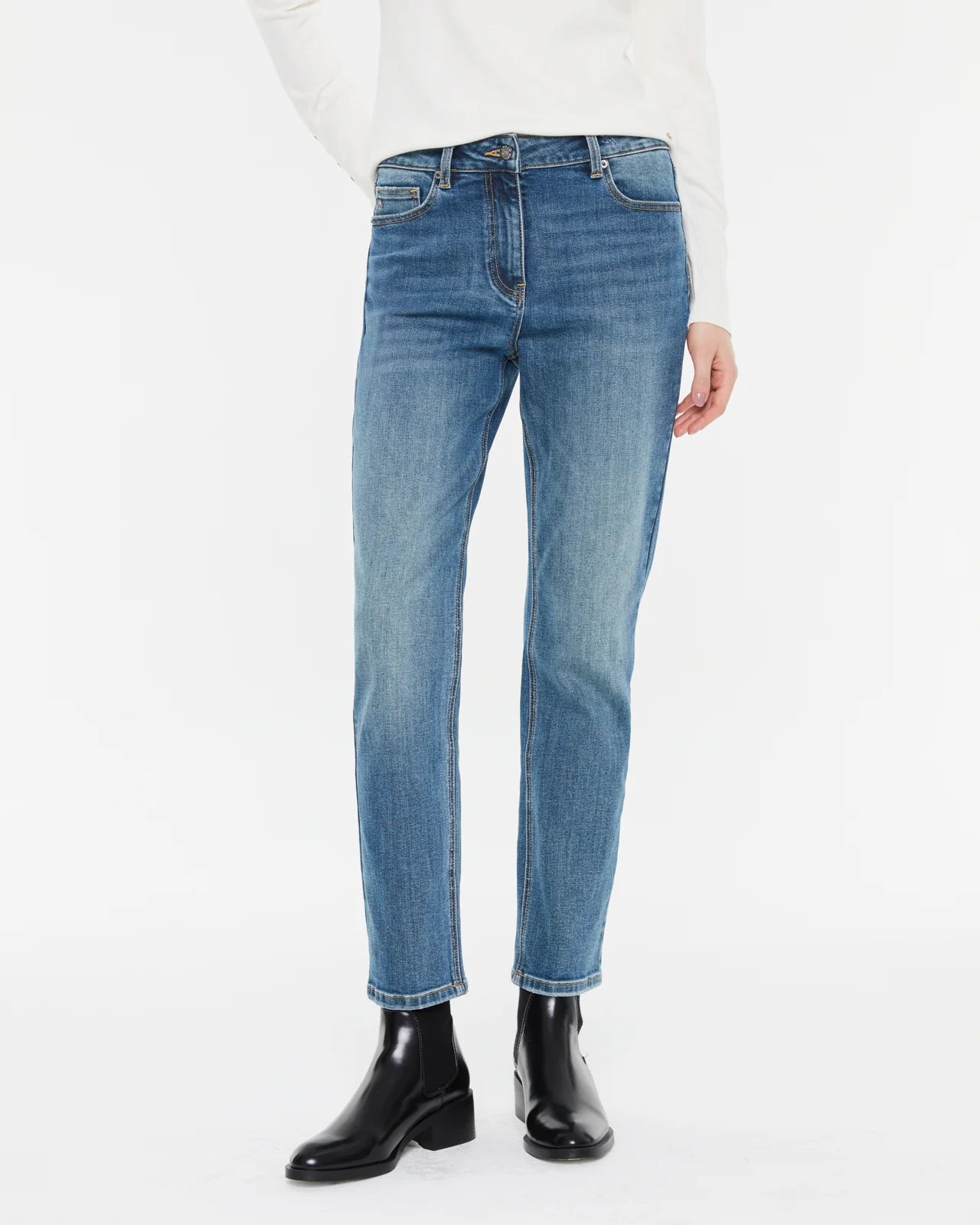 Andam, straight-leg jeans with a high waist Blue 4200